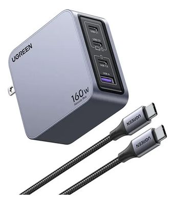 Cargador Rápido GaN / 160W Total / 4 Puertos / PD3.1 140W / PPS / UFCS / QC5 / PC 94-V0