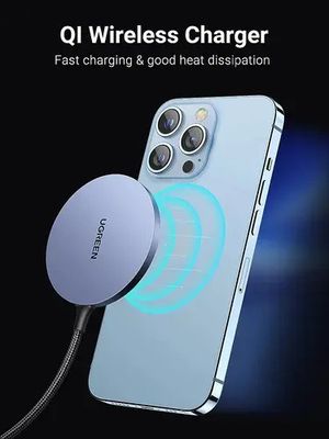 Cargador Inalámbrico Magnético / 15W / Tecnología MagSafe / Certificación MFM / Qi / Cable Trenzado 1.5 m (4.9 ft)