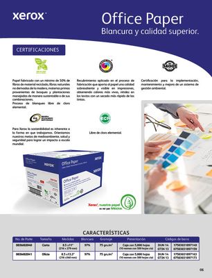 Papel Azul Carta. Caja 10 Paquetes XEROX Azul