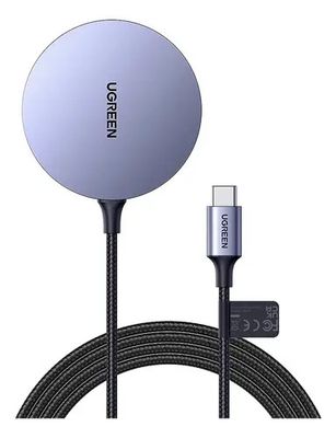 Cargador Inalámbrico Magnético / 15W / Tecnología MagSafe / Certificación MFM / Qi / Cable Trenzado 1.5 m (4.9 ft)